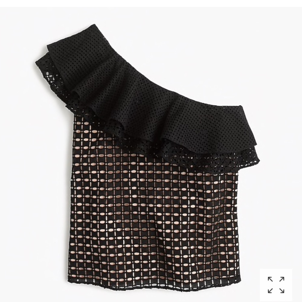 JCrew Eyelet One-Shoulder Top